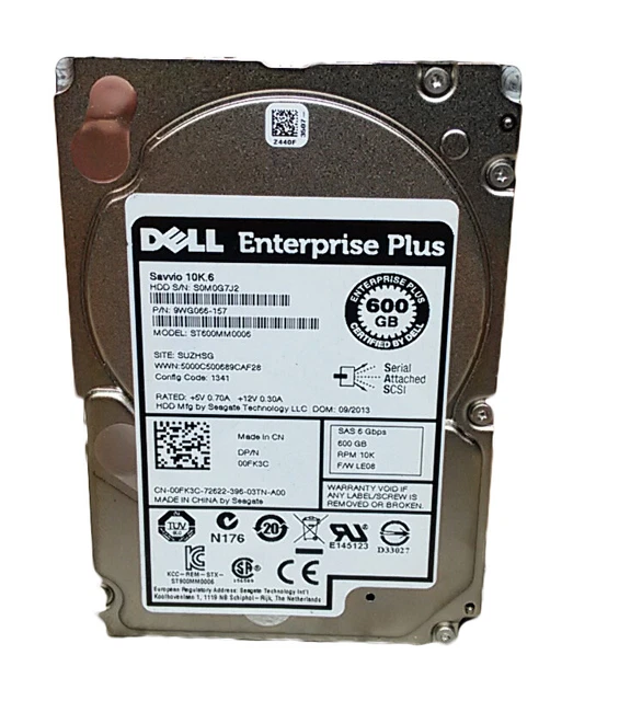 Lot of 2 Seagate Dell Enterprise Plus ST600MM0006 600GB 2.5"" SAS 2 HARD DRIVE