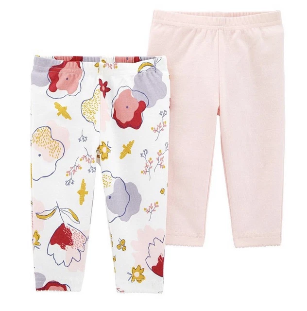 Baby Girl Infant Little Planet Organic by Carter's 2-Pack Cotton Pants PREEMIE