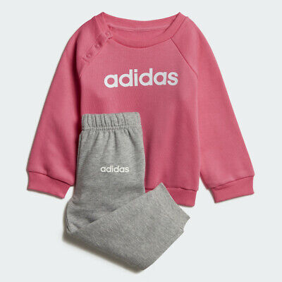 Adidas Infant Girls Linear Fleece Jogger Tracksuit Children Kids Full Set DV1287