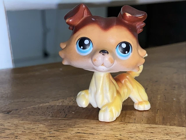 Figurine Littlest Pet Shop LPS Puzzle Chien Colley, Variante Authentique HASBRO, Occasion