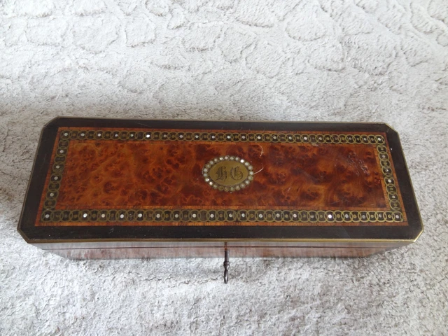 Petite Boîte à Bijoux Ancienne En Marqueterie Syrienne (bois, Nacre, Os) - 12 Cm - Occasion
