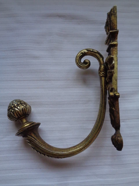 Porte-manteaux Mural Triple Ancien En Bronze - FICHET - 2 Crochets