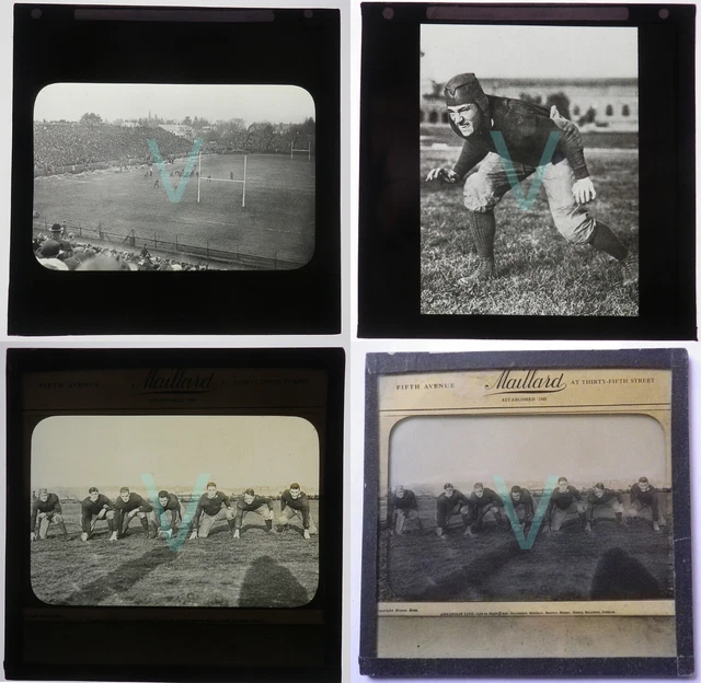 Antique Lantern Slides -Us Navy Midshipmen American Football Team Annapolis Line