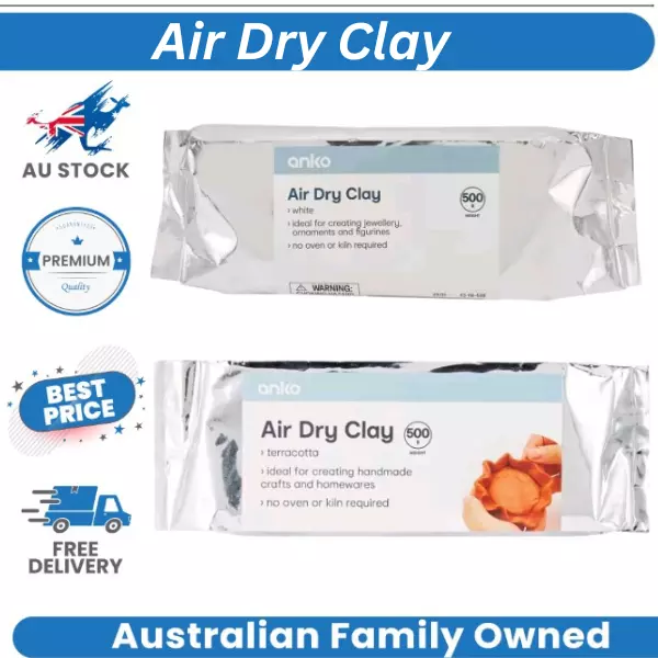500g Air Dry Modelling Clay White/Brown Non Toxic Craft Air Hardening Moulding*
