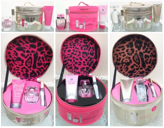 1 Victorias Secret Round Leopard Train Case Edp Lotion Rollerball Gift Set Upick