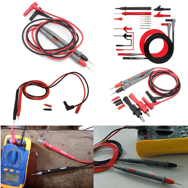 Sonde Testeur Test Cordon Câble Alligator Crocodile Pince Pour Multimètre TOP