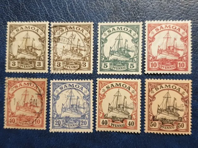 Deutsche Kolonien Samoa 8 schöne Briefmarken Top !! mit dabei besseren !!