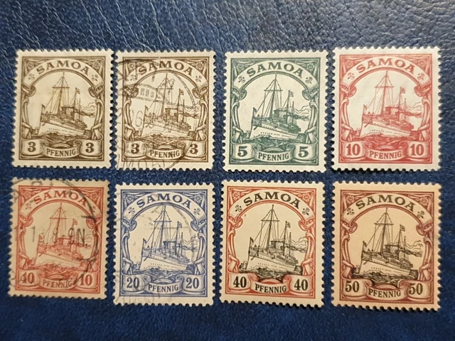 Deutsche Kolonien Samoa 8 schöne Briefmarken Top !! mit dabei besseren !!