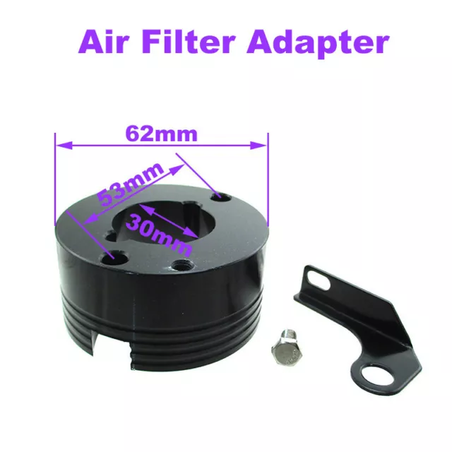 Black Aluminum Air Filter Adapter For Predator 301cc 420cc Carbs Some Golf Carts