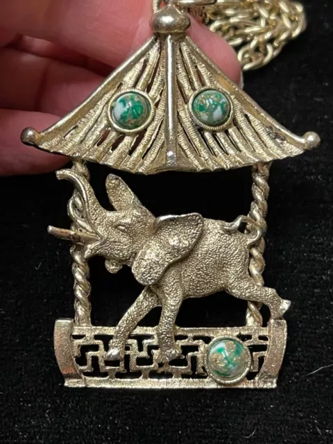 Vintage Pagoda Elephant necklace jewelry