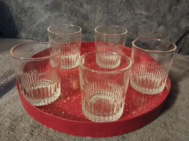 Crown Royal "Limited Edition" Whiskey Rocks Glasses/ Shot Glasses Set of 5