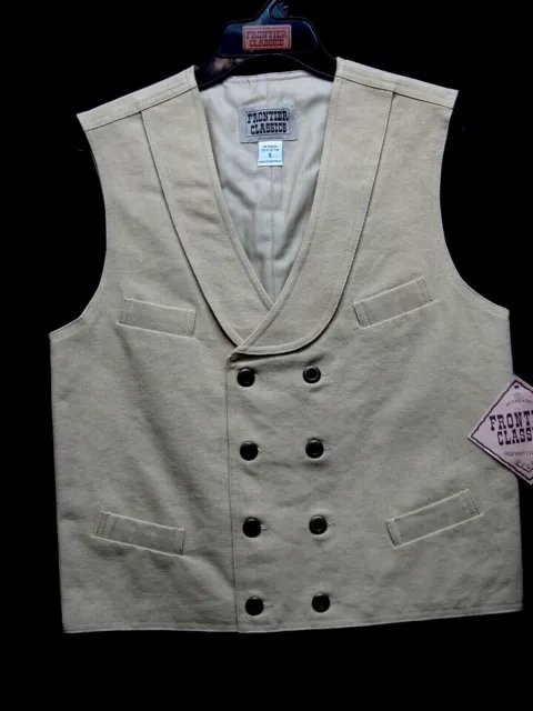 Frontier Old West Victorian 1883 style vest Double Breasted Khaki Wheat