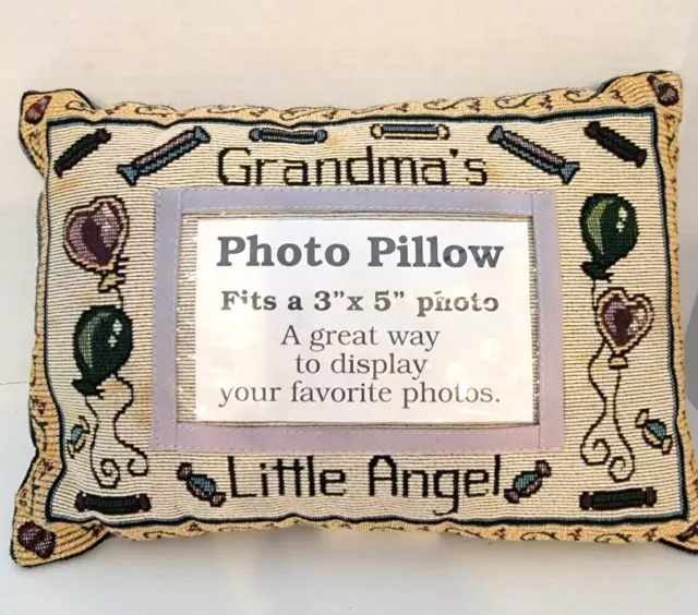 For the Way You Live "Grandma's Angel " 3" x 5" Photo Tapestry Pillow  12"×8.5"