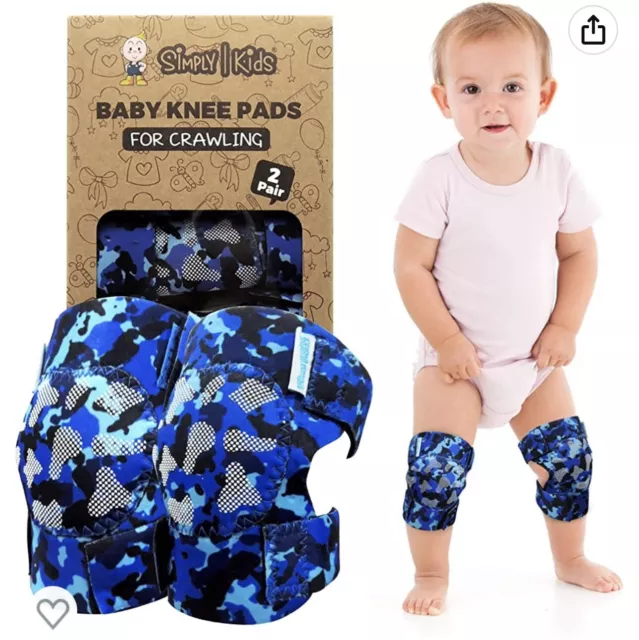 Simply Kids Baby Knee Pads for Crawling in Ocean Camouflage 2 Pairs 3