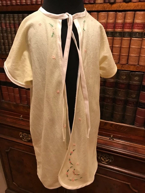 Abito ricamato vintage giallo limone bambine - circa 0-3 mesi