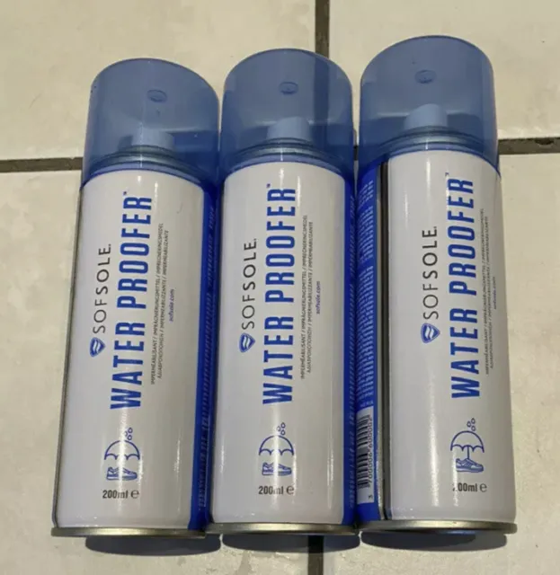 3 x Sof Sof Sole Waterproofer Spray (botella de 200 ml) Zapatillas Trainer Crep Spray 41x