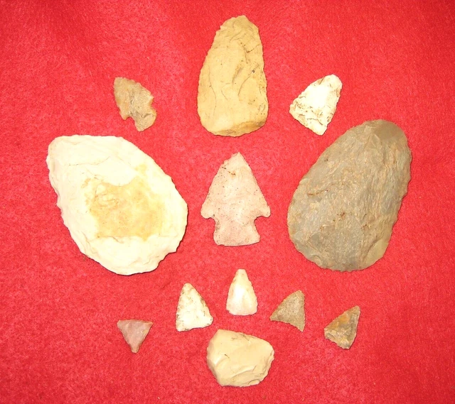 Authentic Native American artifact arrowhead 12) Illinois blades and points BN5