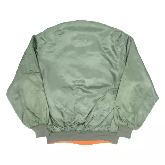 Military Reversible Mens Flight Jacket Green Nylon L 3