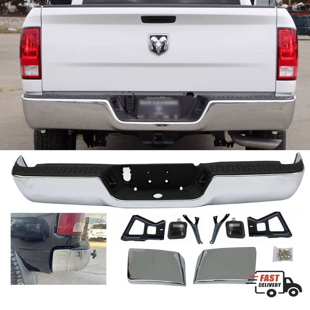 Chrome Step Bumper Rear Face Bar For 2013-2018 Ram 2500 & 3500 – With Sensor Cutouts