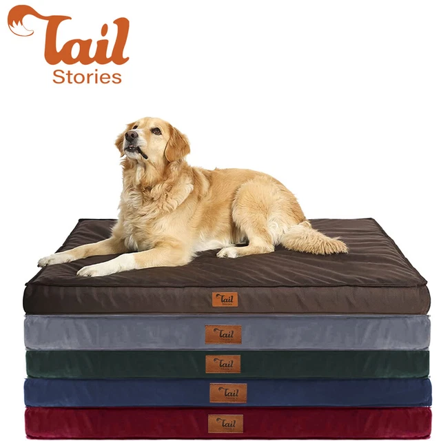 Tail Stories Large Orthopedic Memory Foam Dog Bed Pet Crate Jumbo Soft Mattress