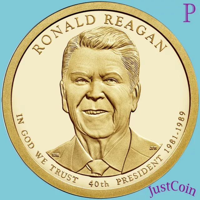 2016-P Ronald Reagan #40 Presidential Golden Dollar Uncirculated From Mint Roll