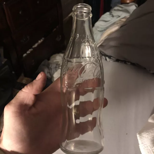 Vintage Glass Coca Cola Coke Bottle Clear Fl Oz No Refill