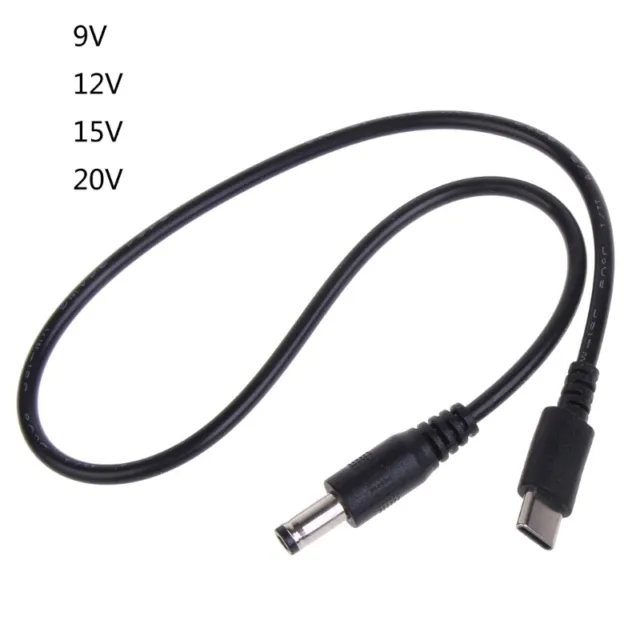 UsbC TypeC PD-9V 12V 15V 20V Decoy Power Cord to DC5.5x2.1mm Fast-Charging Cable