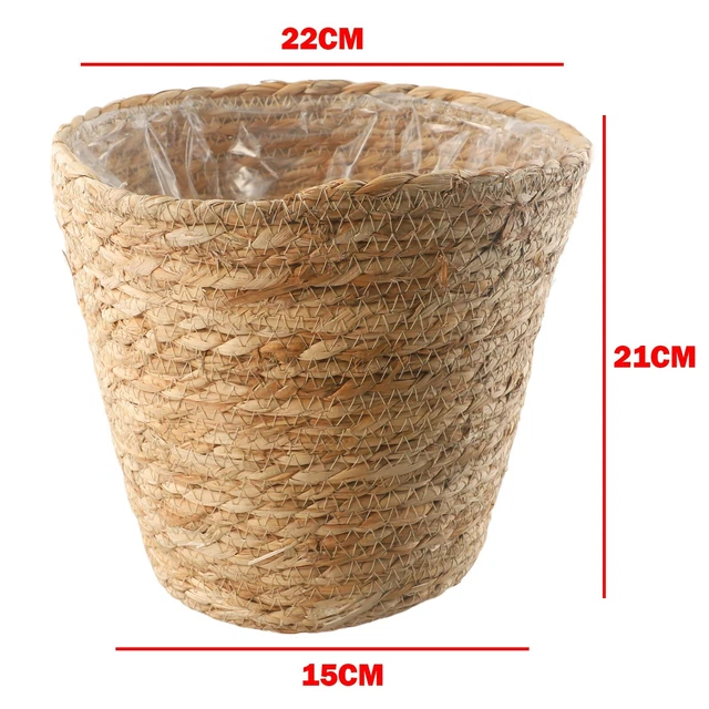 Panier Décoratif En Herbiers Marins - Perles Colorées - Fairtrade - Fabriqué Au Vietnam