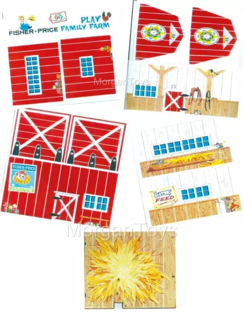 FISHER-PRICE #915 FARM BARN REPLACEMENT LITHOS Little People Play Family