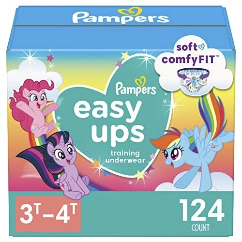 Easy Ups Training Pants Girls and Boys, 3T-4T, 124 Count