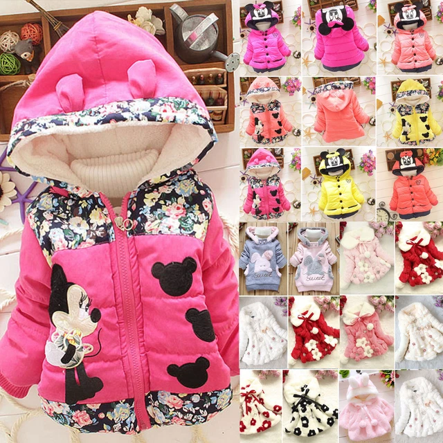 Girls' Baby Kids Winter Puffer Jacket Hooded Snowsuit Outdoor Parka Padded Coats