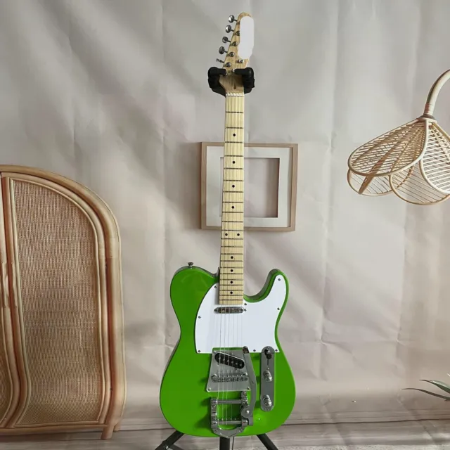 Green Telecaster Electric Guitar Solid Maple Fretboard Basswood Body Maple Neck