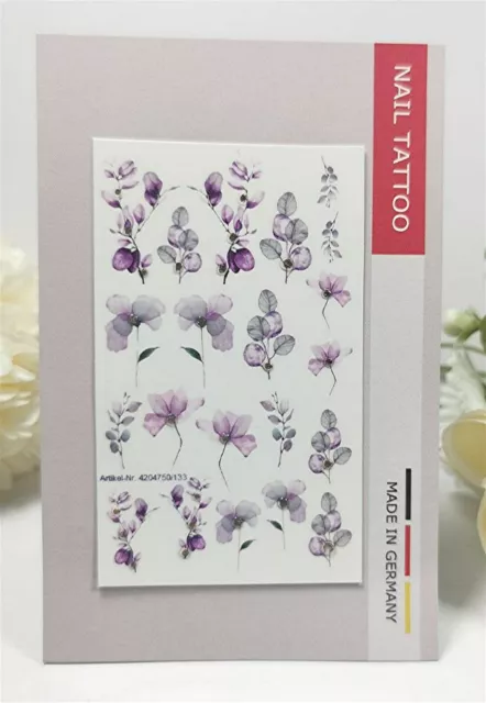 Nail Art Wrap Wasser Transfer Tattoo Blumen Ranke Blüten Wrap Sticker Blatt 133