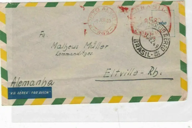 brazil airmail 1949 stamp cover  Ref 10029
