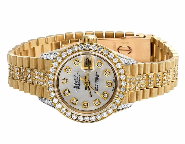 INCROYABLE MONTRE FEMME 26 mm Rolex President Datejust or jaune