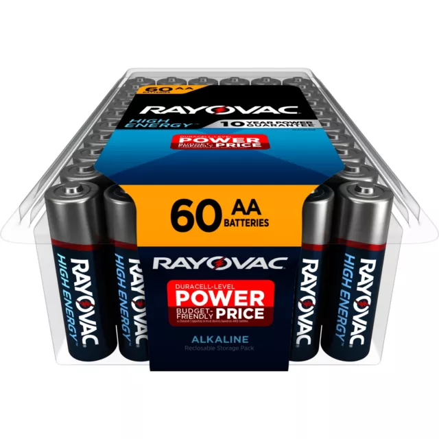 Rayovac High Energy AA Batteries (60 Pack), Double A Batteries