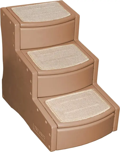 Easy Step III Pet Stairs, 3 Step for Cats/Dogs, Removable Washable Carpet Treads
