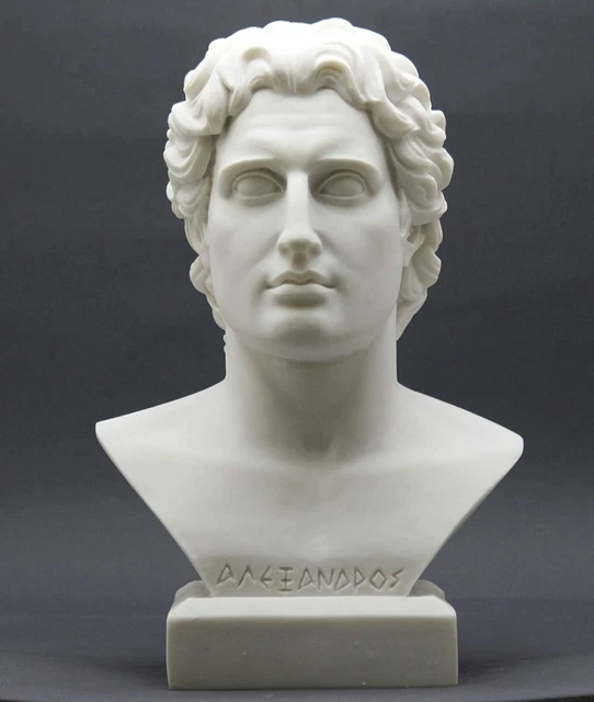 ALEXANDER the GREAT Head Bust Greek Cast Marble Statue Sculpture