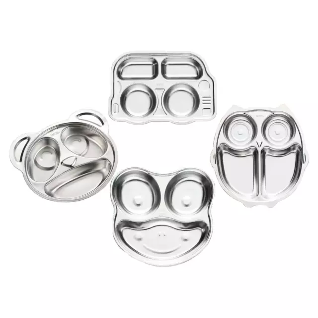 Stainless Steel Dinner Plate Divided Meal Tray Multifunctional Compartment