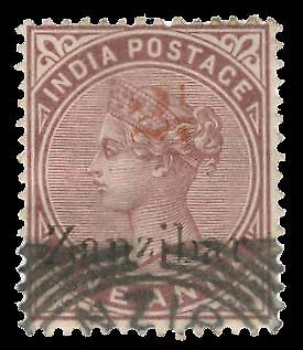 Zanzibar Scott 23 Gibbons 34D Used Stamp with Brandon certificate