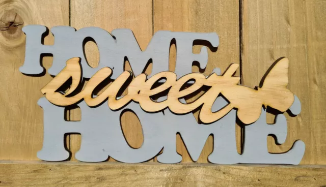 Schriftzug "HOME-sweet-HOME" 3D Holz Lasercut  Deko handgefertigt shabby