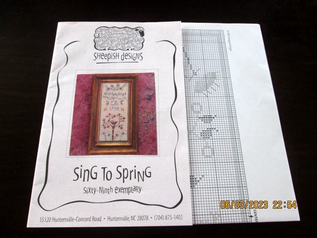 Vintage SHEEPISH DESIGNS CROSS STITCH "Sing To Spring" New