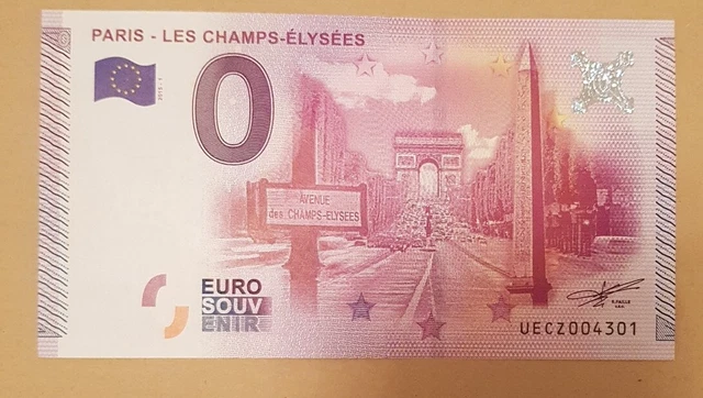 billet touristique souvenir 0 euro 2015 - Euro schein   Paris  Les champs Élysée
