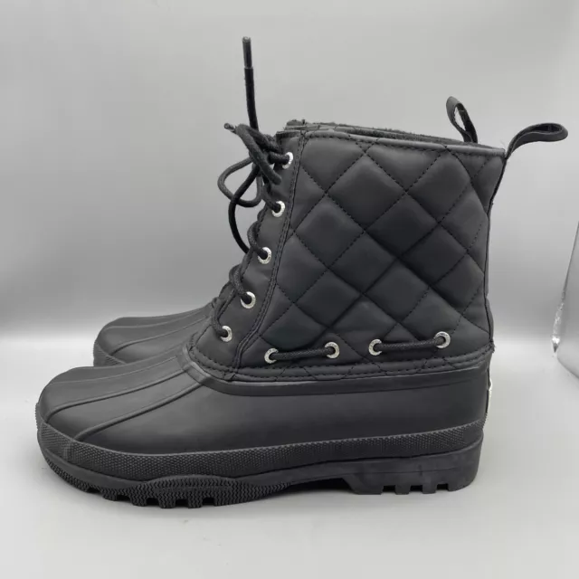 Sperry Gosling Duck Rain Boots Women’s Size 8 Black Quilted Waterproof STS83693