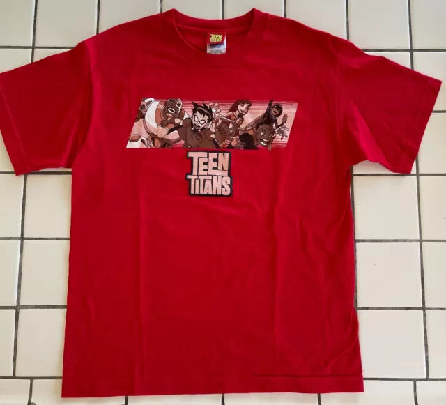 Vintage Youth XL Teen Titans DC Comic Cartoon Network Graphic Shirt Promo Vtg