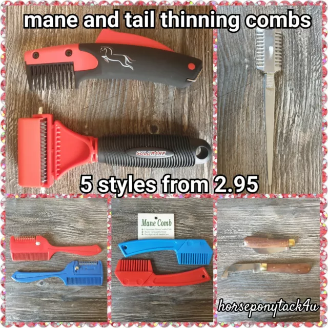 solo rake comb or Thinning Comb razor for pulling thinning horses manes hair fur