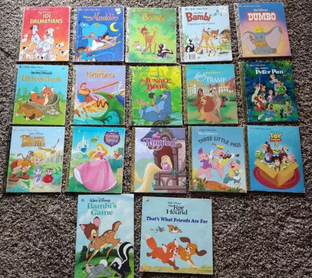 Vintage Disney Little Golden Books lot of 17