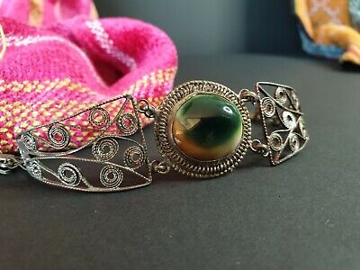 Old Tibetan Cat Eye Bracelet …beautiful collection & accent piece 2
