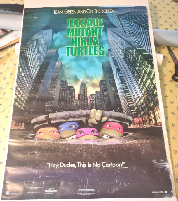 Vintage Original 1990 Teenage Mutant Ninja Turtle Movie Poster ~ #2714 ~ 22"x32"
