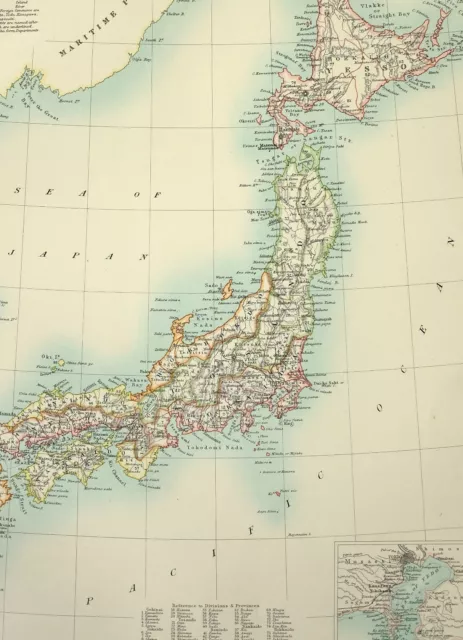 1890 Antique Map ~ Japan Tokaido Saikaido Sanindo Tokyo Tokio Yesso Hokkaido